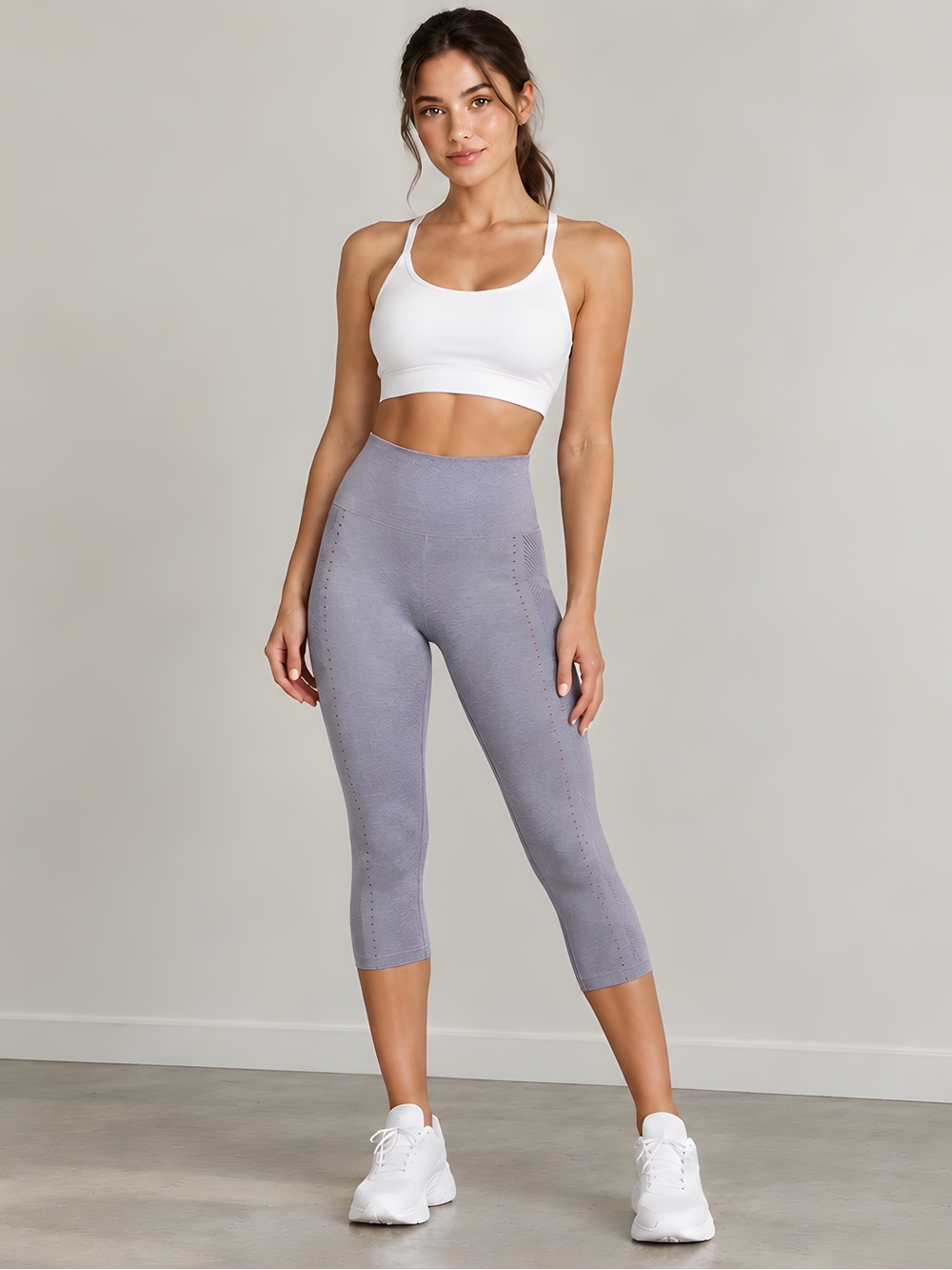 Fabletics Sync Seamless High Waisted Perforated 7/8 Capri Leggings XS